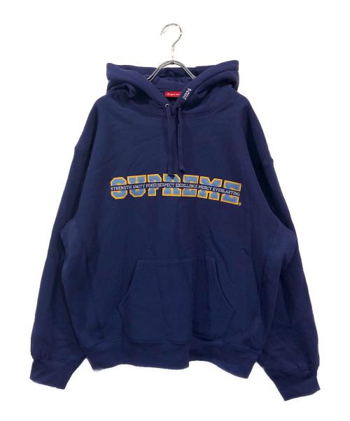 SUPREME（シュプリーム）Supreme (シュプリーム) Collegiate Acronym Hooded Sweatshirt ブルー サイズ:SIZE Lの古着・服飾アイテム