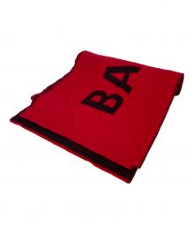 BALENCIAGA（バレンシアガ）の古着「ロゴマフラー」｜ブラック×レッド