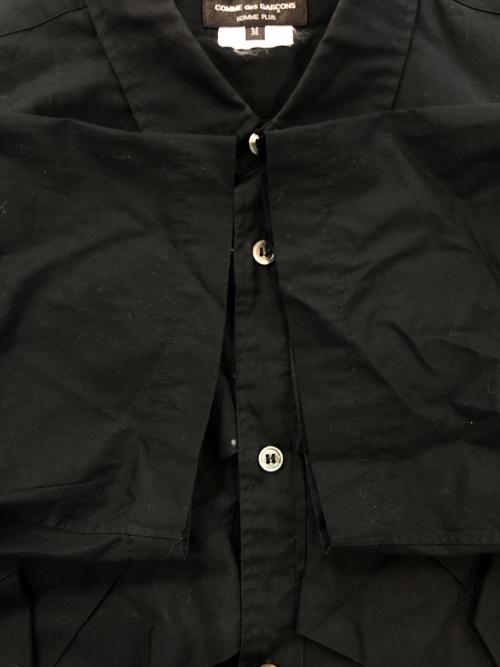 COMME des GARCONS HOMME（コムデギャルソン オム）COMME des GARCONS HOMME (コムデギャルソン オム) デザイン半袖シャツ ブラック サイズ:Mの古着・服飾アイテム