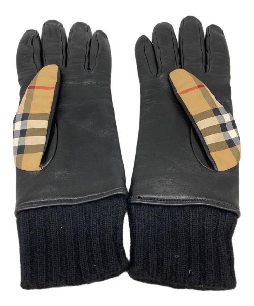 BURBERRY（バーバリー）BURBERRY (バーバリー) ノバチェックグローブ ブラウン×ブラック サイズ:7.5の古着・服飾アイテム
