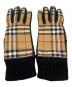 BURBERRY (バーバリー) ノバチェックグローブ ブラウン×ブラック サイズ:7.5：10000円
