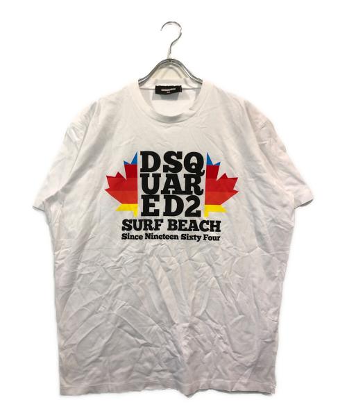 DSQUARED2（ディースクエアード）DSQUARED2 (ディースクエアード) D2 サーフビーチ Tee ホワイト サイズ:XXLの古着・服飾アイテム
