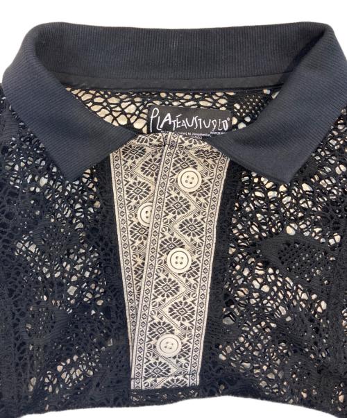 PLATEAU STUDIO（プラテウスタジオ）PLATEAU STUDIO (プラテウスタジオ) レースポロシャツ ブラック サイズ:SIZE Freeの古着・服飾アイテム