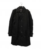 BURBERRY BLACK LABELバーバリーブラックレーベル）の古着「裏地チェックウールコート」｜ブラック