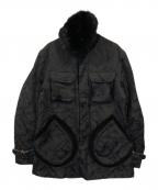 BURBERRY BLACK LABELバーバリーブラックレーベル）の古着「裏地チェックカモ柄中綿ジャケット」｜ブラック
