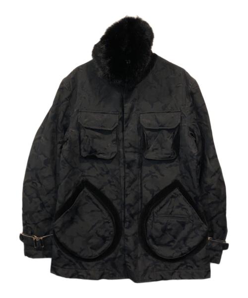 BURBERRY BLACK LABEL（バーバリーブラックレーベル）BURBERRY BLACK LABEL (バーバリーブラックレーベル) 裏地チェックカモ柄中綿ジャケット ブラック サイズ:SIZE Mの古着・服飾アイテム