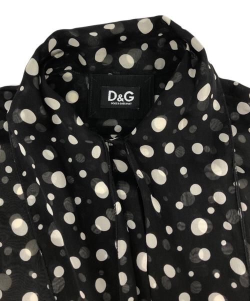 DOLCE & GABBANA（ドルチェ＆ガッバーナ）DOLCE & GABBANA (ドルチェ＆ガッバーナ) ボウタイドットブラウス ブラック サイズ:36の古着・服飾アイテム