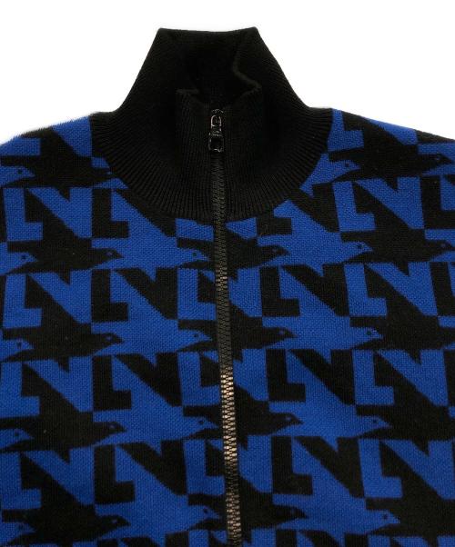 LOUIS VUITTON（ルイ ヴィトン）LOUIS VUITTON (ルイ ヴィトン) 裏地モノグラムキルティング総柄ジップブルゾン ブルー×ブラック サイズ:SIZE Mの古着・服飾アイテム