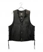HARLEY-DAVIDSONハーレーダビッドソン）の古着「TRADITION LEATHER VEST」｜ブラック