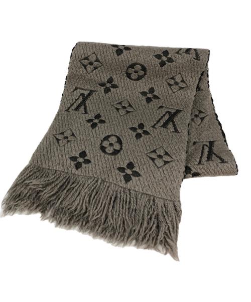 LOUIS VUITTON（ルイ ヴィトン）LOUIS VUITTON (ルイ ヴィトン) ロゴマフラー グレー×ベージュの古着・服飾アイテム