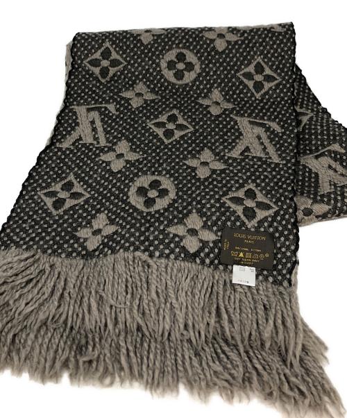 LOUIS VUITTON（ルイ ヴィトン）LOUIS VUITTON (ルイ ヴィトン) ロゴマフラー グレー×ベージュの古着・服飾アイテム