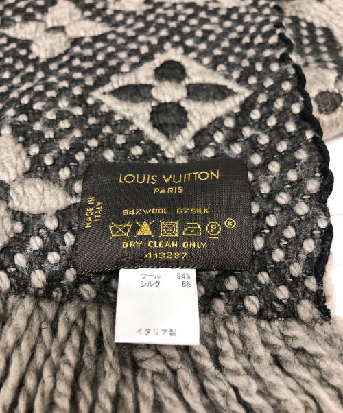 LOUIS VUITTON（ルイ ヴィトン）LOUIS VUITTON (ルイ ヴィトン) ロゴマフラー グレー×ベージュの古着・服飾アイテム