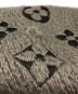 中古・古着 LOUIS VUITTON (ルイ ヴィトン) ロゴマフラー グレー×ベージュ：27000円