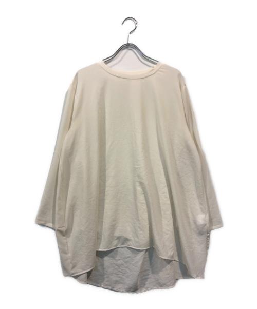 BEARDSLEY（ビアズリー）BEARDSLEY (ビアズリー) 後ろドレープTブラウス ホワイト サイズ:Fの古着・服飾アイテム