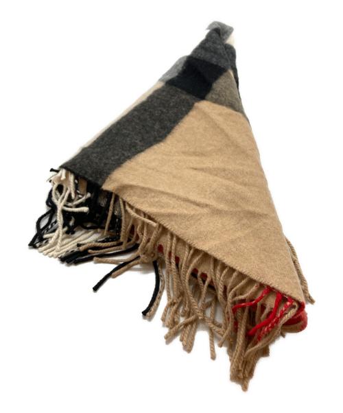 BURBERRY（バーバリー）BURBERRY (バーバリー) カシミヤ三角マフラー ベージュの古着・服飾アイテム