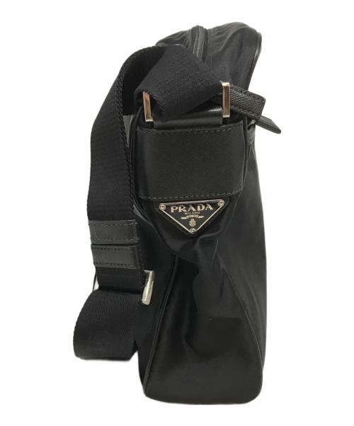 PRADA（プラダ）PRADA (プラダ) ロゴナイロンショルダーバッグ ブラックの古着・服飾アイテム