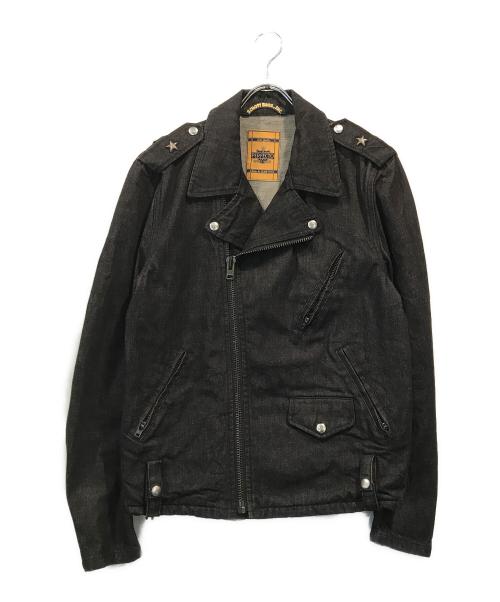 SCHOTT BROS.（ショット）SCHOTT BROS. (ショットブロス) デニムワンスターライダースジャケット ブラック サイズ:38の古着・服飾アイテム