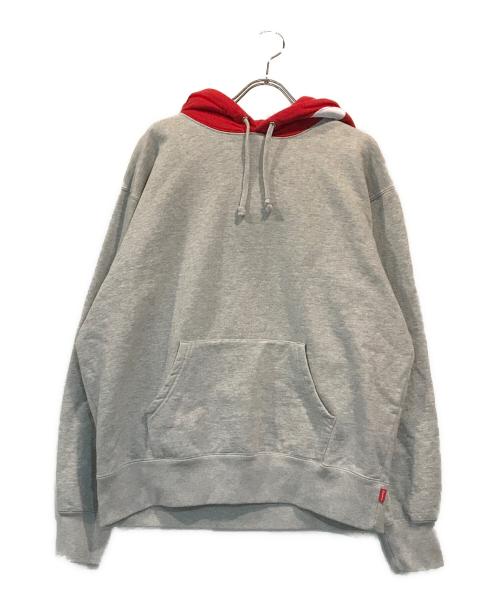 SUPREME（シュプリーム）SUPREME (シュプリーム) Contrast Hooded Sweatshirt レッド×グレー サイズ:Sの古着・服飾アイテム