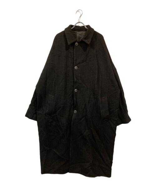 yokosakamoto（ヨウコサカモト）yokosakamoto (ヨウコサカモト) カスリオーバーコート ブラック サイズ:Mの古着・服飾アイテム