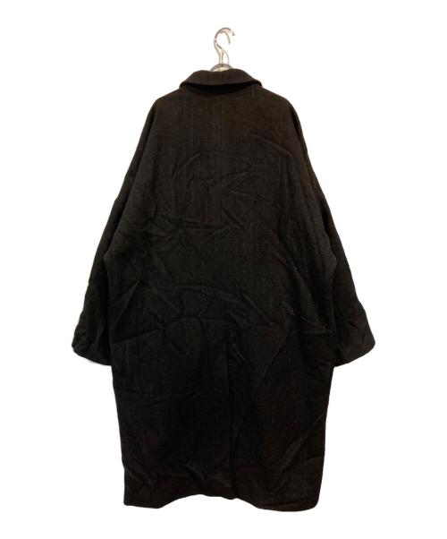 yokosakamoto（ヨウコサカモト）yokosakamoto (ヨウコサカモト) カスリオーバーコート ブラック サイズ:Mの古着・服飾アイテム