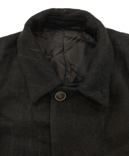 yokosakamoto（ヨウコサカモト）yokosakamoto (ヨウコサカモト) カスリオーバーコート ブラック サイズ:Mの古着・服飾アイテム
