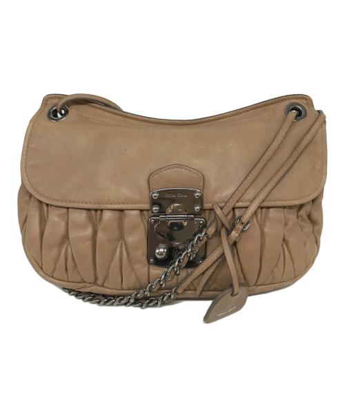MIU MIU（ミュウミュウ）MIU MIU (ミュウミュウ) マテラッセチェーンショルダーバッグ ブラウンの古着・服飾アイテム