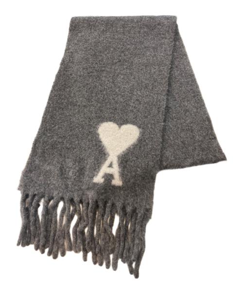 AMI Alexandre Mattiussi（アミアレクサンドルマテュッシ）AMI Alexandre Mattiussi (アミアレクサンドルマテュッシ) フリンジマフラー グレーの古着・服飾アイテム