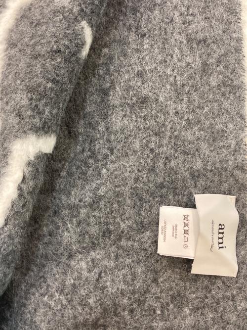 AMI Alexandre Mattiussi（アミアレクサンドルマテュッシ）AMI Alexandre Mattiussi (アミアレクサンドルマテュッシ) フリンジマフラー グレーの古着・服飾アイテム