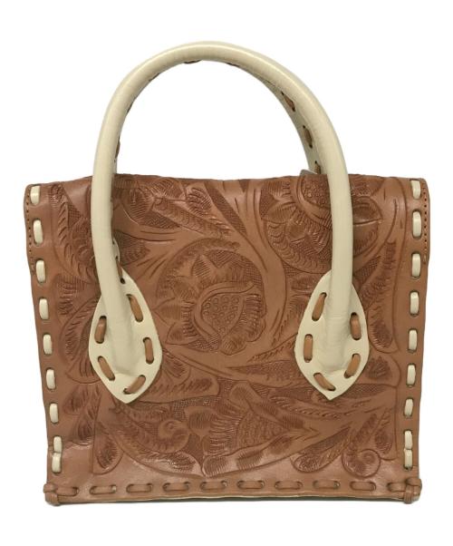 Carving Tribes（カービングトライブス）Carving Tribes (カービングトライブス) カービング2WAYバッグ ブラウン×ベージュの古着・服飾アイテム