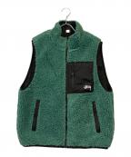stussyステューシー）の古着「SHERPA REVERSIBLE VEST」｜グリーン×ブラック