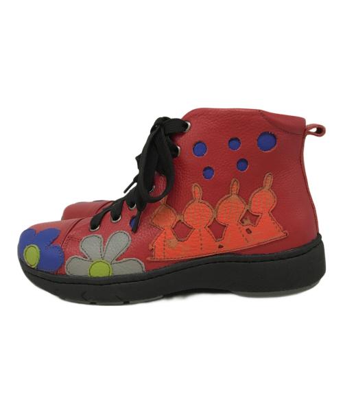 estacion（エスタシオ）estacion (エスタシオ) MOOMIN (ムーミン) コラボブーツ レッド サイズ:SIZE Mの古着・服飾アイテム