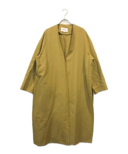 ENFOLD（エンフォルド）ENFOLD (エンフォルド) ソフトツイストCO1ミニマルスリットコート イエロー サイズ:SIZE 36の古着・服飾アイテム