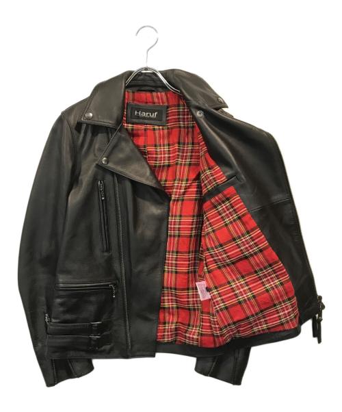 Haruf（ハルフ）Haruf (ハルフ) カウレザージャケット ブラック サイズ:Sの古着・服飾アイテム