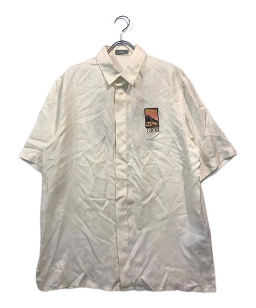Dior（ディオール）Dior (ディオール) バックロゴ半袖シルクシャツ アイボリー サイズ:38の古着・服飾アイテム
