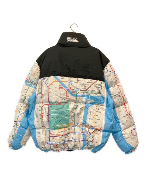 FIRST DOWN（ファーストダウン）FIRST DOWN (ファーストダウン) atmos (アトモス) 地図柄リバーシブルダウンジャケット マルチカラー サイズ:SIZE XLの古着・服飾アイテム