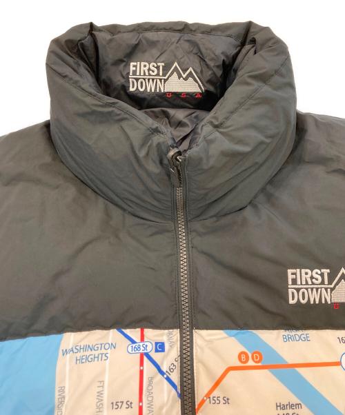 FIRST DOWN（ファーストダウン）FIRST DOWN (ファーストダウン) atmos (アトモス) 地図柄リバーシブルダウンジャケット マルチカラー サイズ:SIZE XLの古着・服飾アイテム