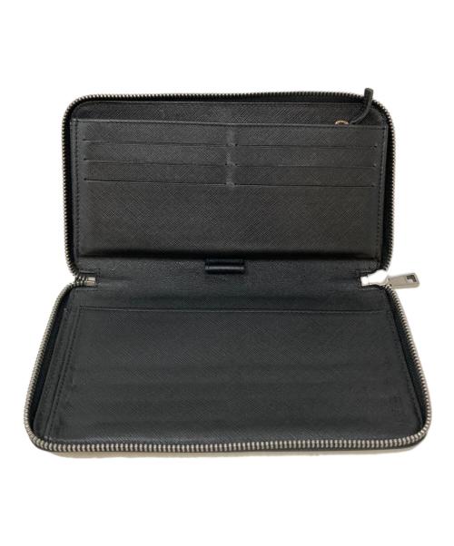 VERSACE（ヴェルサーチェ）VERSACE (ヴェルサーチェ) ラウンドジップウォレット ブラック×イエローの古着・服飾アイテム