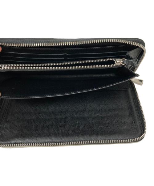 VERSACE（ヴェルサーチェ）VERSACE (ヴェルサーチェ) ラウンドジップウォレット ブラック×イエローの古着・服飾アイテム
