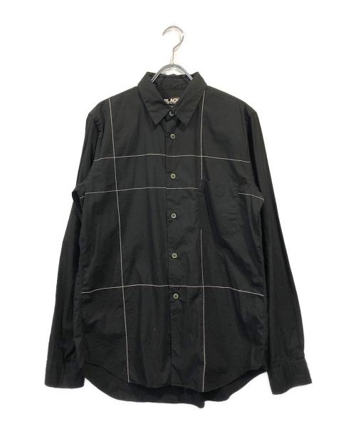 BLACK COMME des GARCONS（ブラックコムデギャルソン）BLACK COMME des GARCONS (コムデギャルソン) ホワイトステッチシャツ ブラック サイズ:Lの古着・服飾アイテム