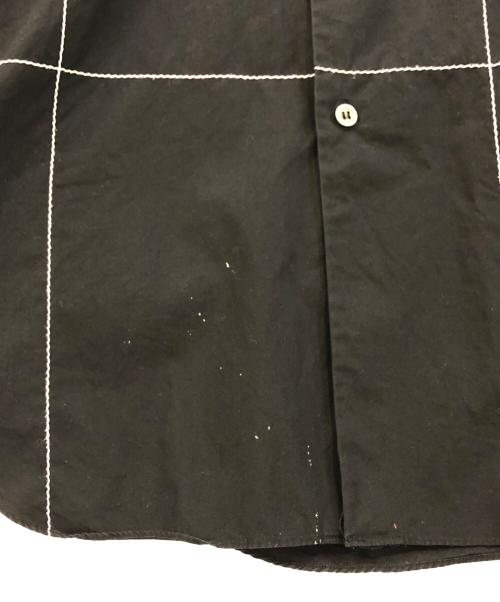 BLACK COMME des GARCONS（ブラックコムデギャルソン）BLACK COMME des GARCONS (コムデギャルソン) ホワイトステッチシャツ ブラック サイズ:Lの古着・服飾アイテム
