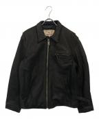 AVIREXアヴィレックス）の古着「カウレザージャケット」｜ブラック