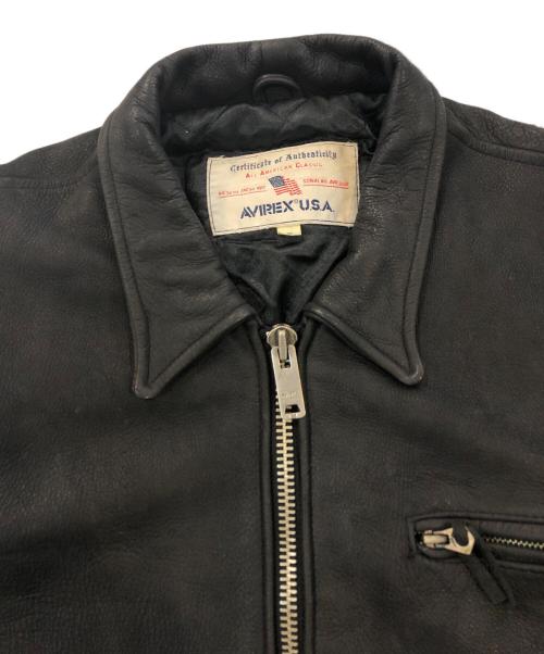 AVIREX（アヴィレックス）AVIREX (アヴィレックス) カウレザージャケット ブラック サイズ:SIZE Sの古着・服飾アイテム