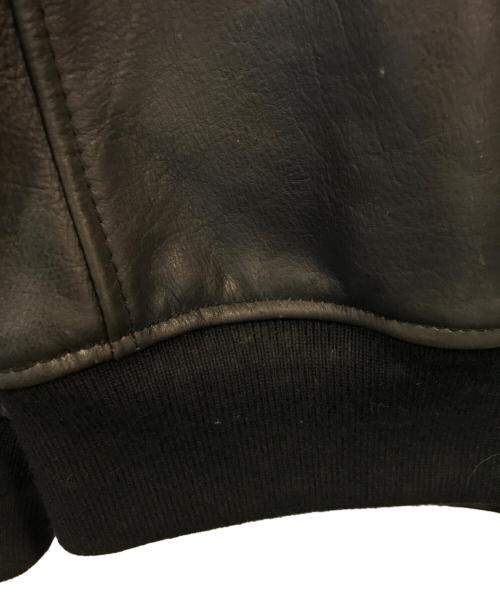 Schott（ショット）Schott (ショット) MA-1レザーブルゾン ブラック サイズ:Mの古着・服飾アイテム