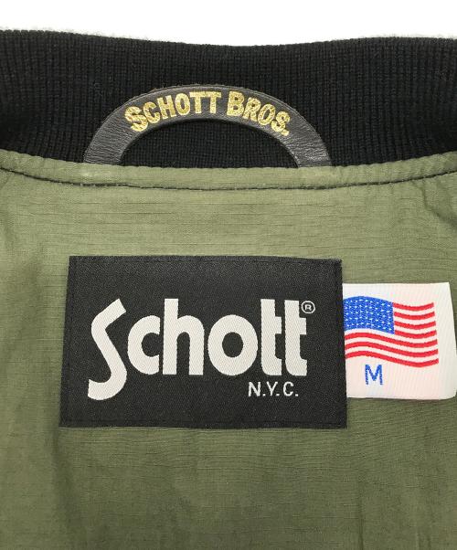 Schott（ショット）Schott (ショット) MA-1レザーブルゾン ブラック サイズ:Mの古着・服飾アイテム