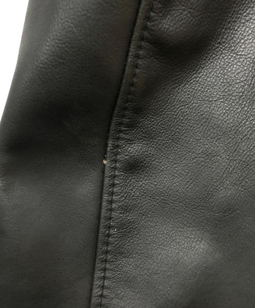 Schott（ショット）Schott (ショット) MA-1レザーブルゾン ブラック サイズ:Mの古着・服飾アイテム