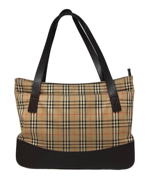 Burberry's（バーバリー）Burberry's (バーバリーズ) シャドーホースノバチェックトートバッグ ベージュの古着・服飾アイテム