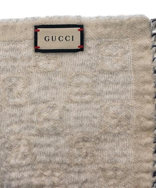 GUCCI（グッチ）GUCCI (グッチ) GGジャカード マフラー グレーの古着・服飾アイテム