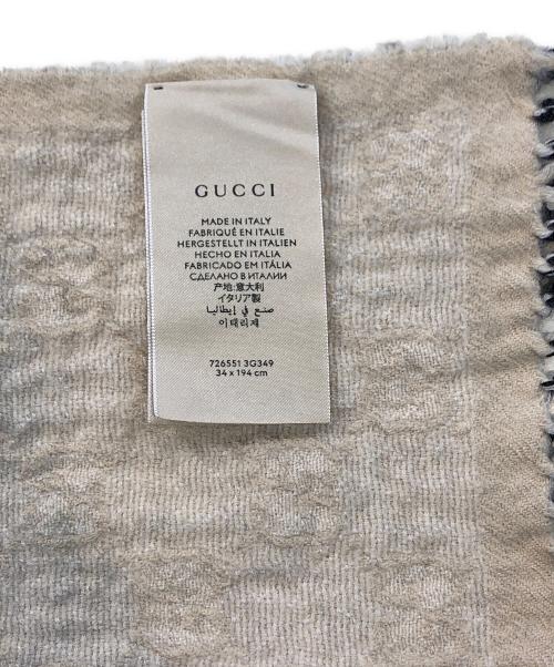 GUCCI（グッチ）GUCCI (グッチ) GGジャカード マフラー グレーの古着・服飾アイテム
