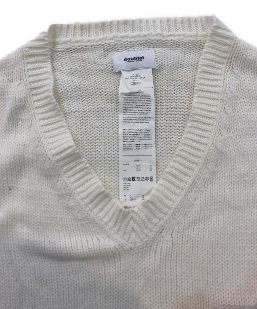 doublet（ダブレット）doublet (ダブレット) カットオフプルオーバーニット ホワイト サイズ:SIZE Mの古着・服飾アイテム