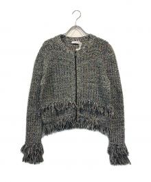 MAX&Co.（マックスアンドコー）の古着「ミックスツイードニットジャケット」｜グリーン